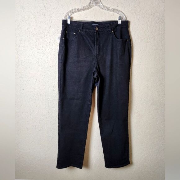 Universal Standard Etta High Rise Straight Leg Denim Jeans Black Size 16 L - Picture 1 of 7
